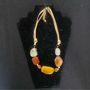 Studio Barse Gold Necklace with Multicolor Stones